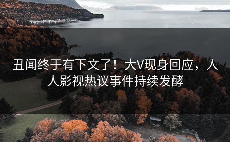 丑闻终于有下文了！大V现身回应，人人影视热议事件持续发酵