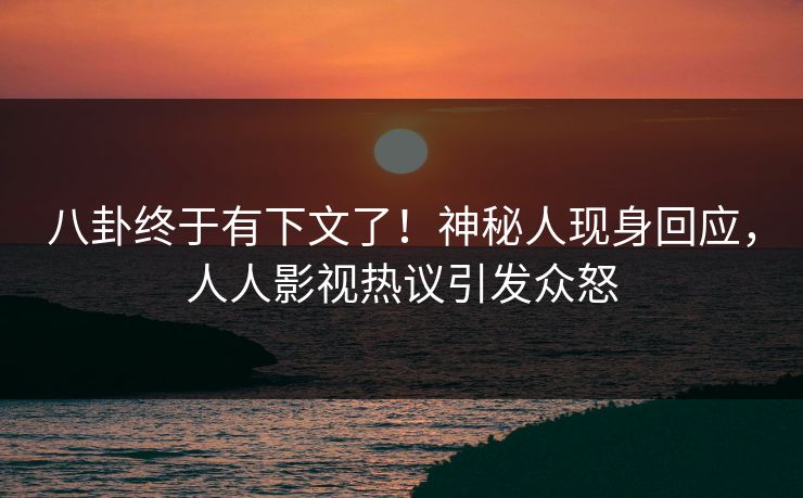 八卦终于有下文了！神秘人现身回应，人人影视热议引发众怒