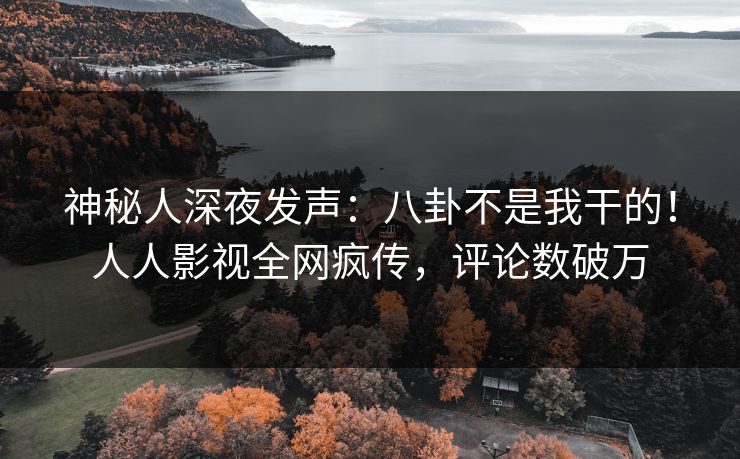 神秘人深夜发声：八卦不是我干的！人人影视全网疯传，评论数破万