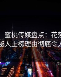 【爆料】蜜桃传媒盘点：花絮3种类型，神秘人上榜理由彻底令人震惊