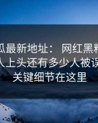 黑料吃瓜最新地址： 网红黑料为什么总能让人上头还有多少人被误导？： 关键细节在这里