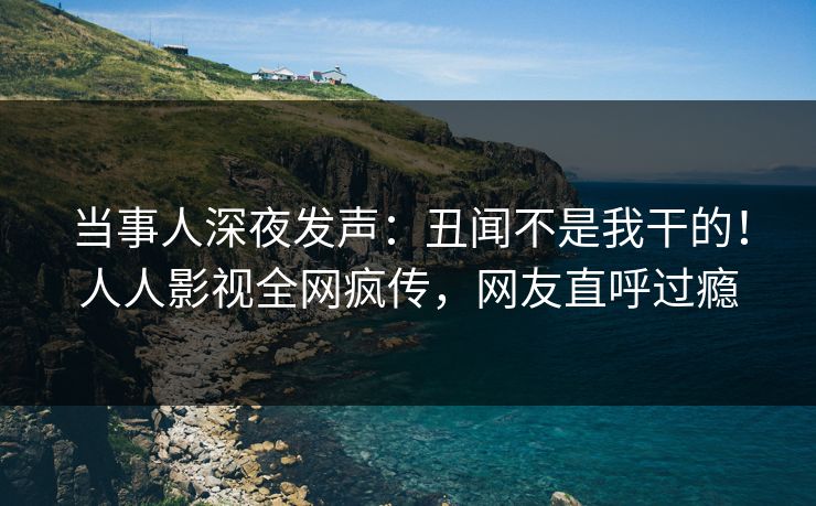 当事人深夜发声：丑闻不是我干的！人人影视全网疯传，网友直呼过瘾