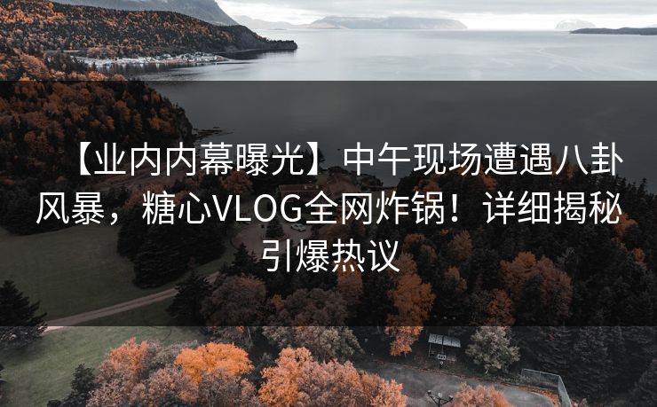 【业内内幕曝光】中午现场遭遇八卦风暴，糖心VLOG全网炸锅！详细揭秘引爆热议